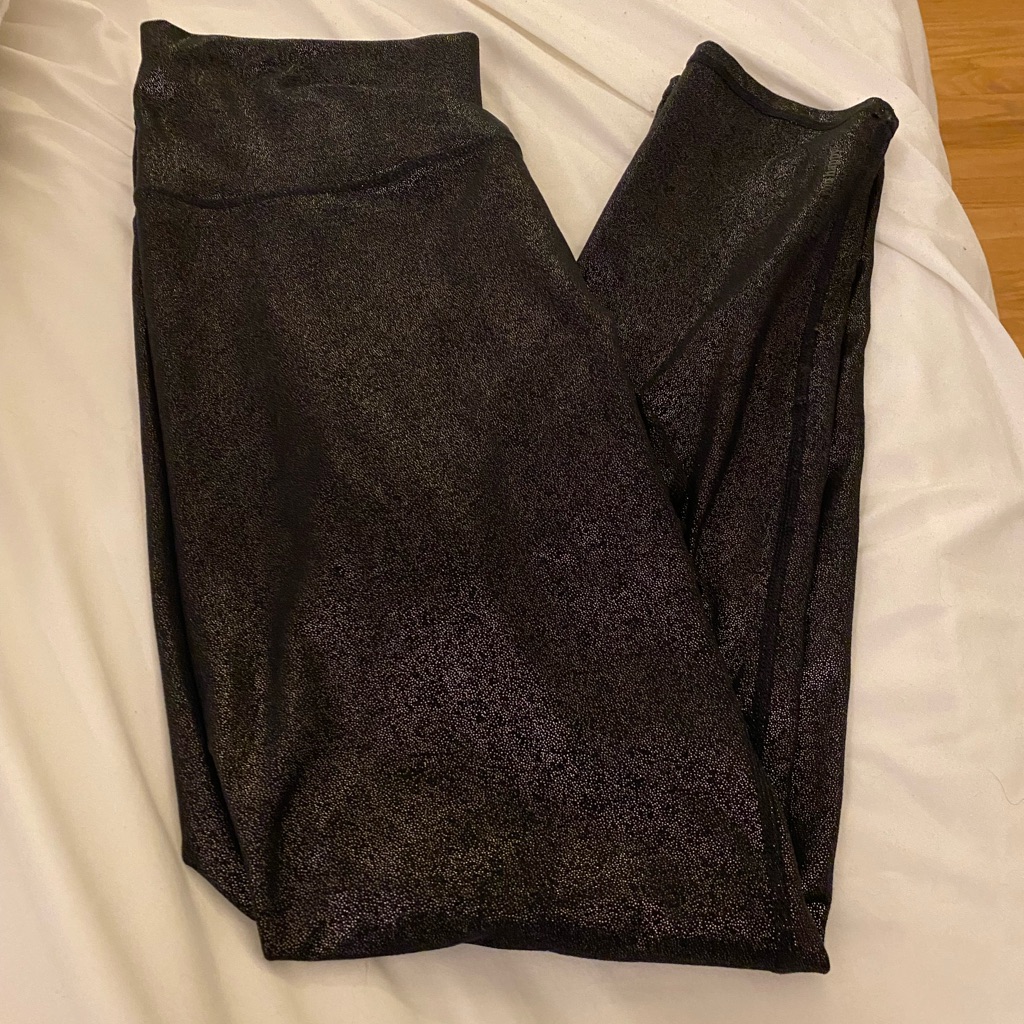 Uec Terez Brand Black Sparkly Leggings Size Large.